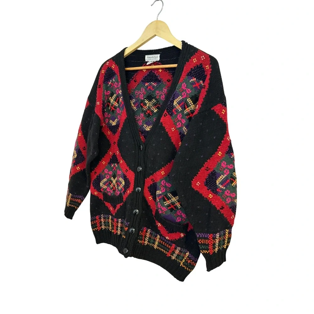 Roberta Frost Vintage Hand Knitted Cotton Cardigan Sweater, Size Small - Picture 2 of 7